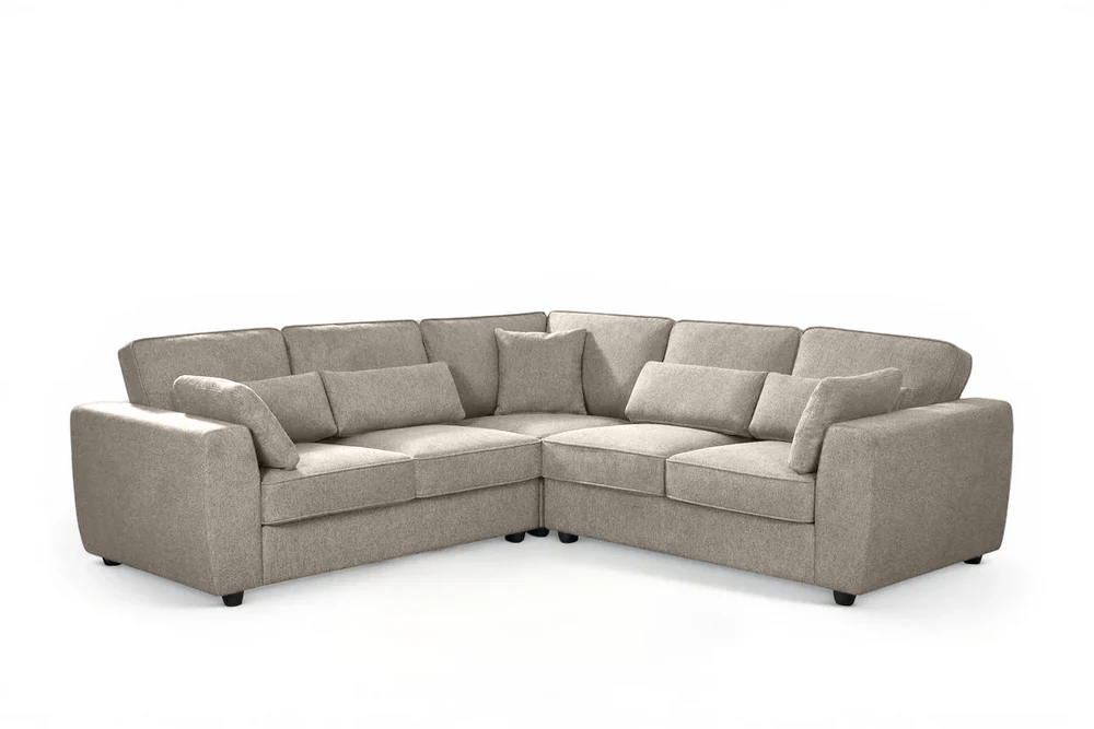 Beige Chenille Fabric 2C2 Corner Sofa ALFIE