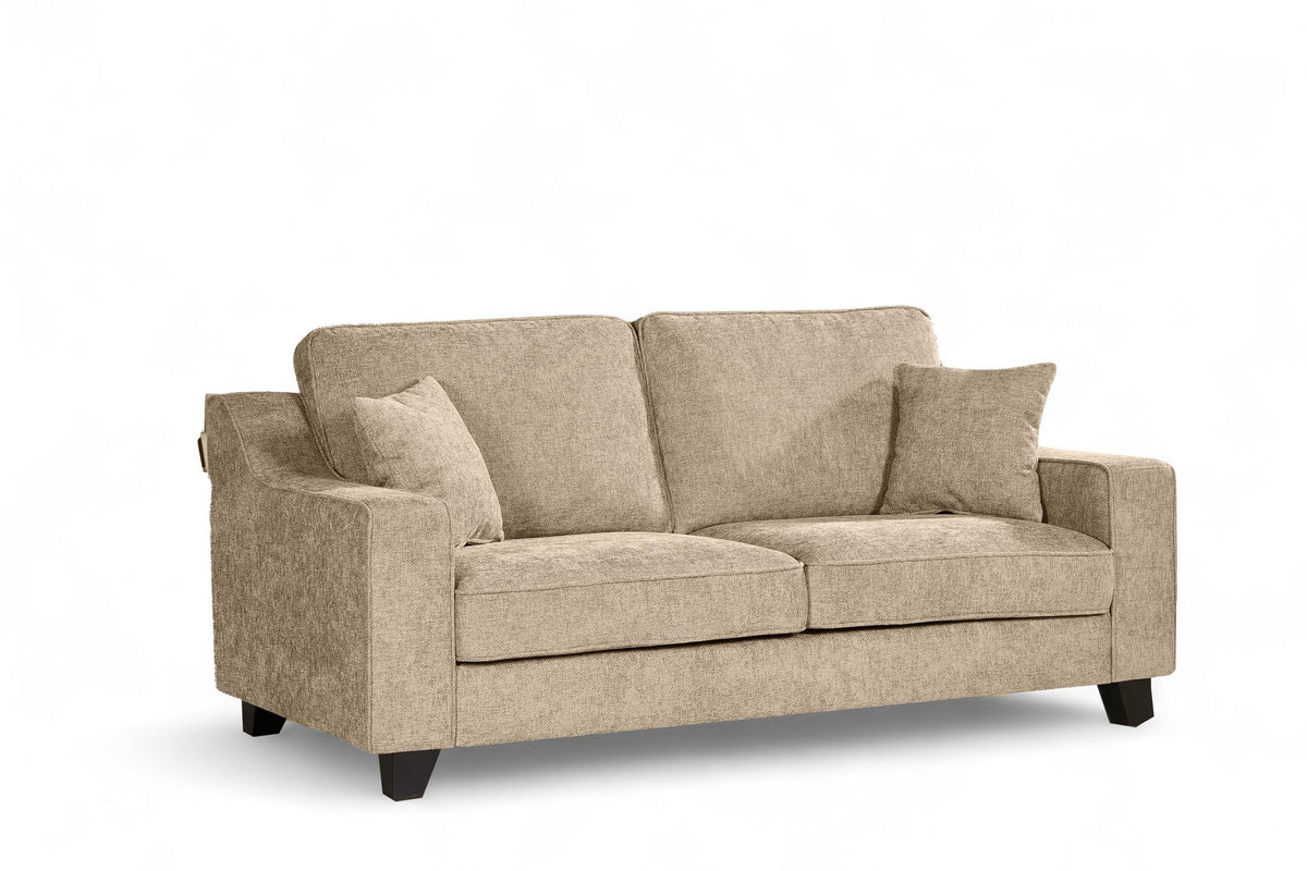 Beige Chenille Fabric 2 Seater Sofa NATHAN
