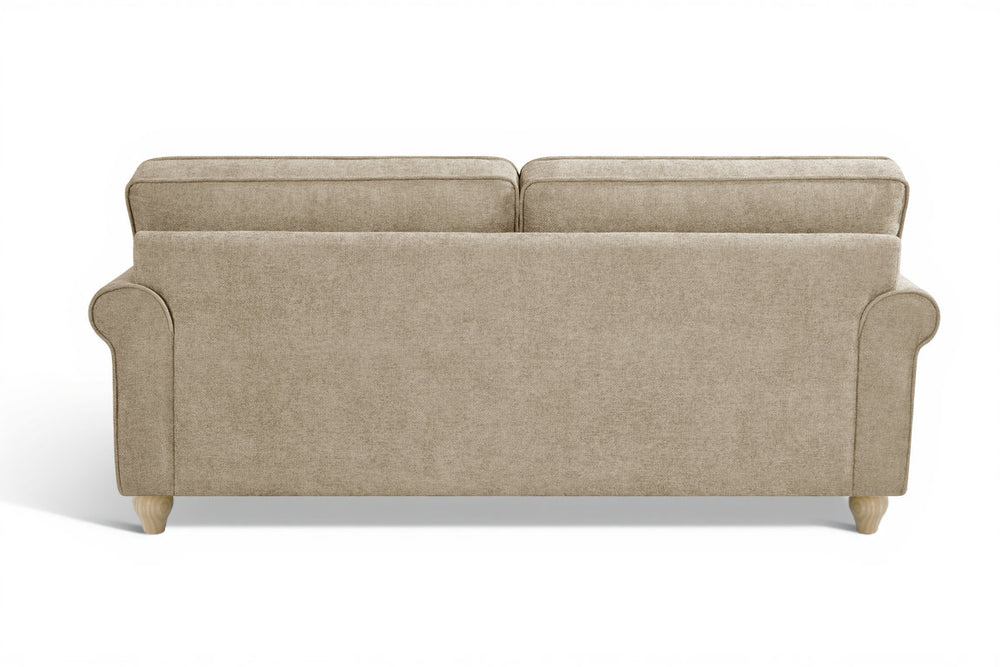 Beige Chenille Fabric 3 Seater Sofa with Round Legs FREDDIE