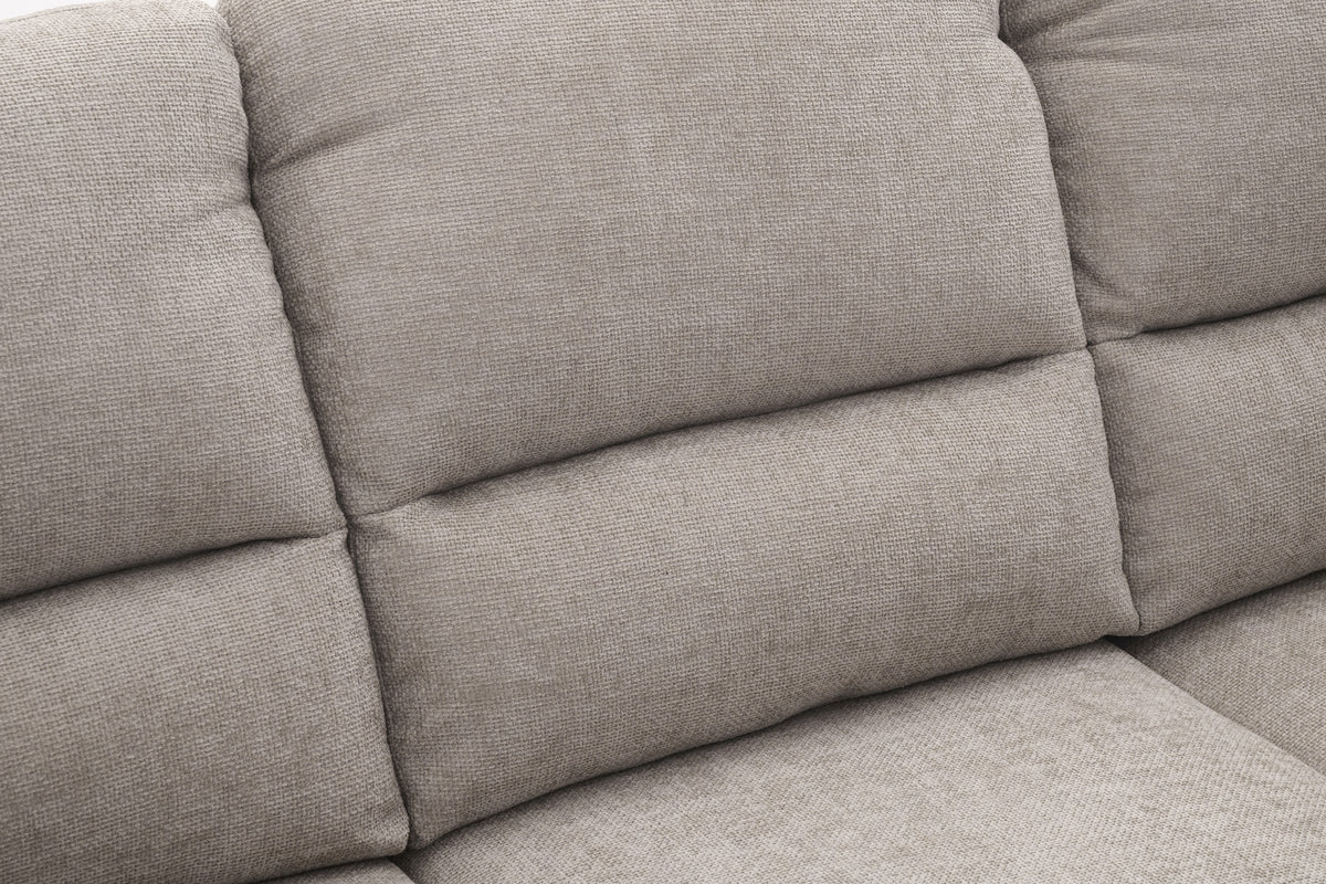 Beige Chenille Fabric 3 Seater Sofa LINCOLN