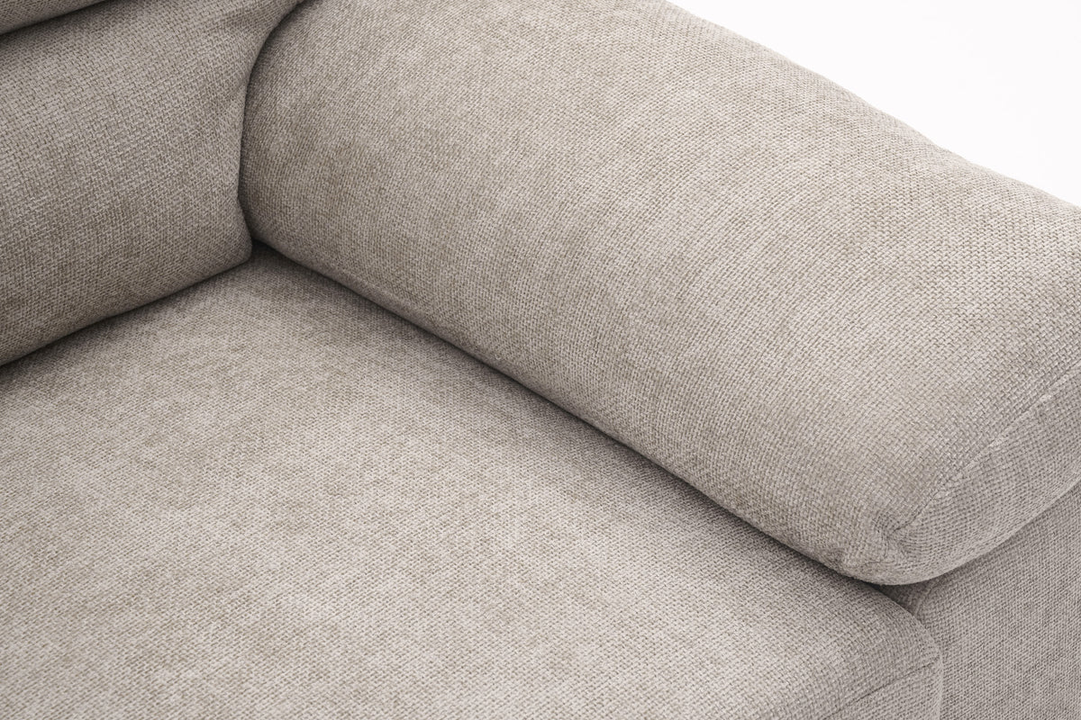 Beige Chenille Fabric 3 Seater Sofa LINCOLN