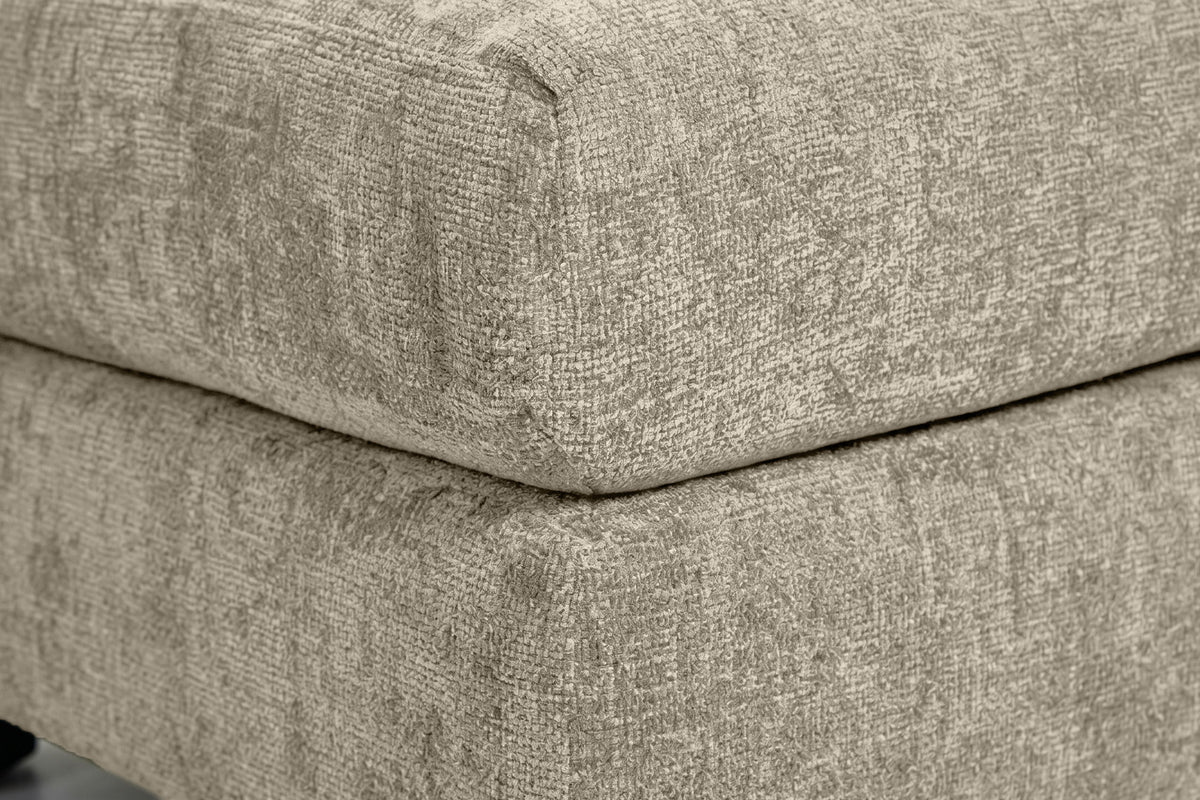 Beige Chenille Fabric Modular Ottoman MADDIE
