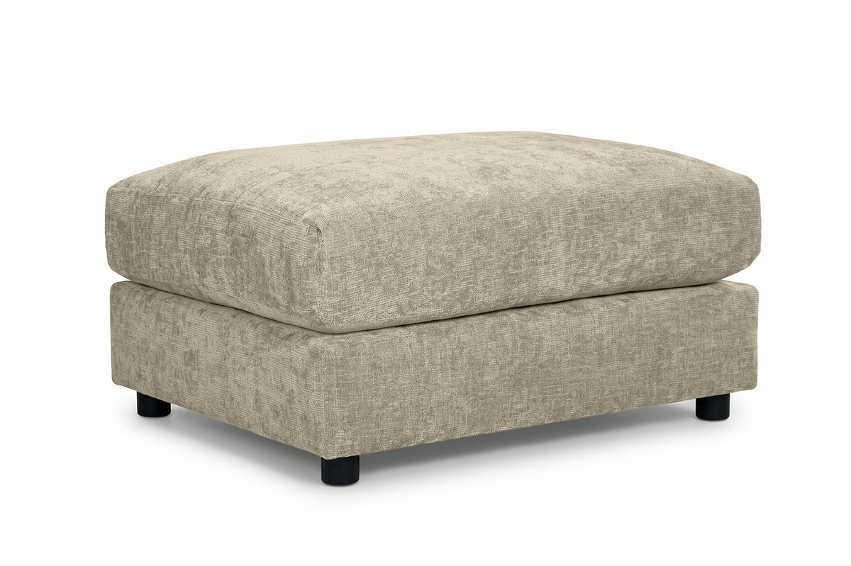 Beige Chenille Fabric Modular Ottoman MADDIE