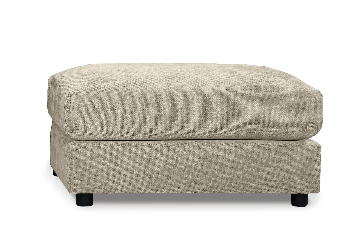 Beige Chenille Fabric Modular Ottoman MADDIE