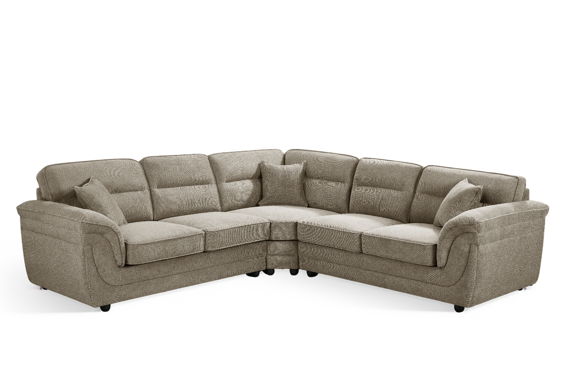 Beige Chenille 2C2 Corner Sofa ELLIOT