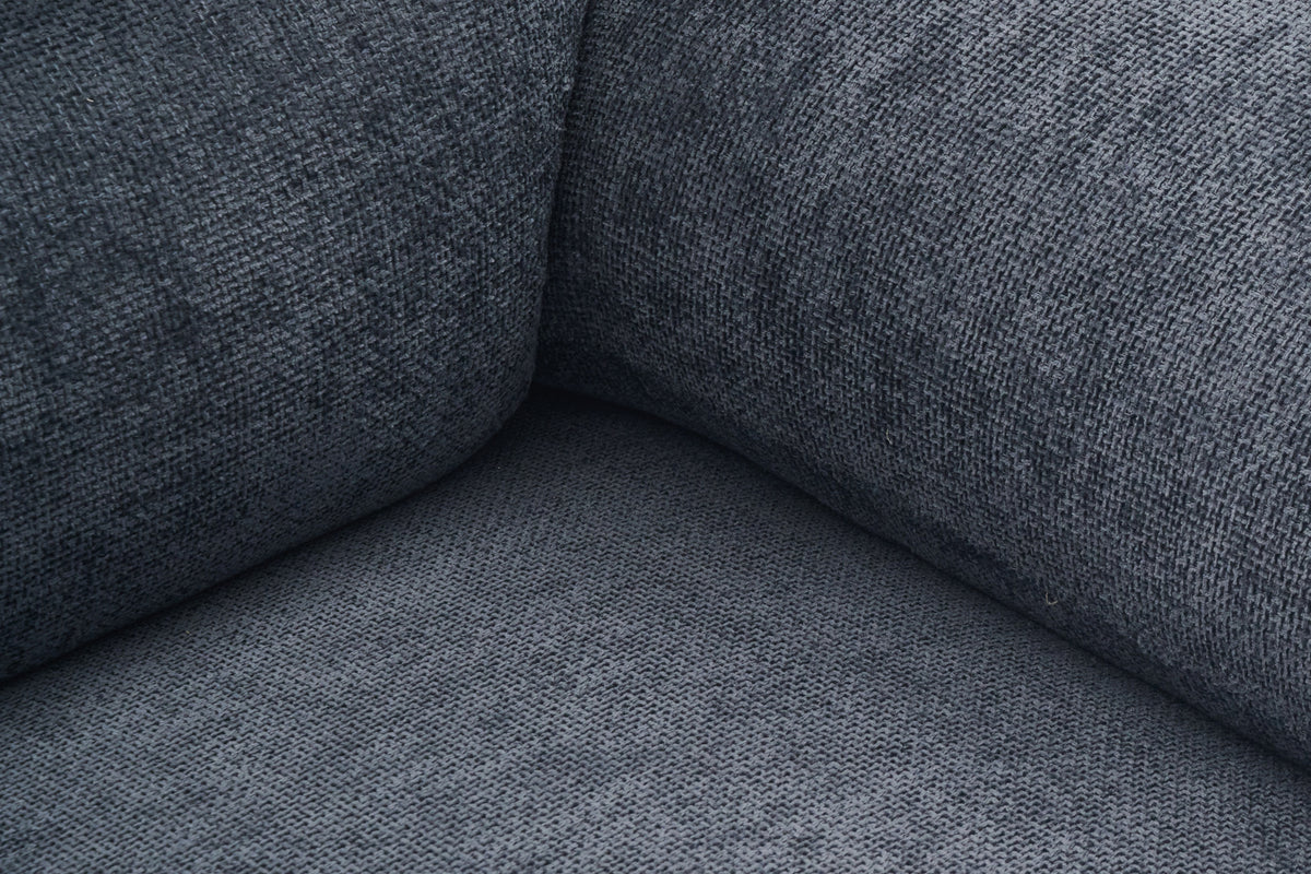 Blue Chenille Fabric 1 Seater Sofa LINCOLN