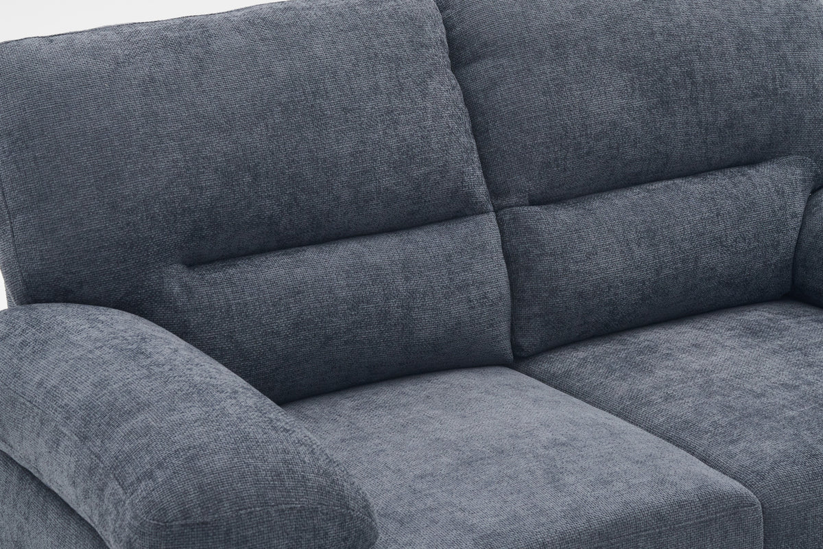 Blue Chenille Fabric 2 Seater Sofa LINCOLN