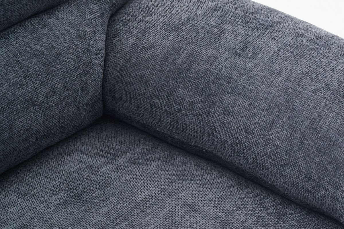 Blue Chenille Fabric 2 Seater Sofa LINCOLN