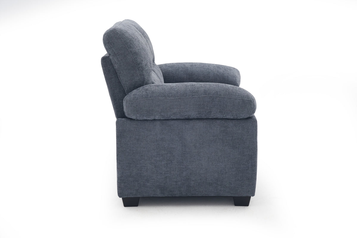 Blue Chenille Fabric 2 Seater Sofa LINCOLN