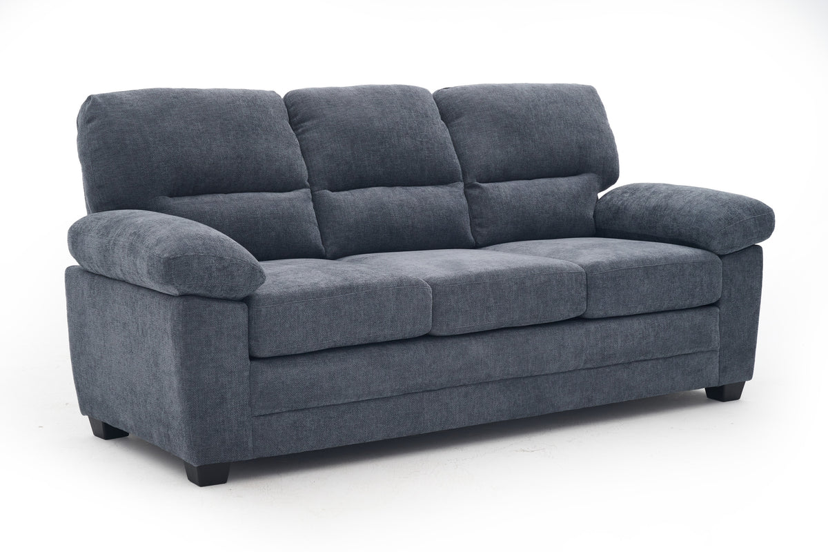 Blue Chenille Fabric 3 Seater Sofa LINCOLN