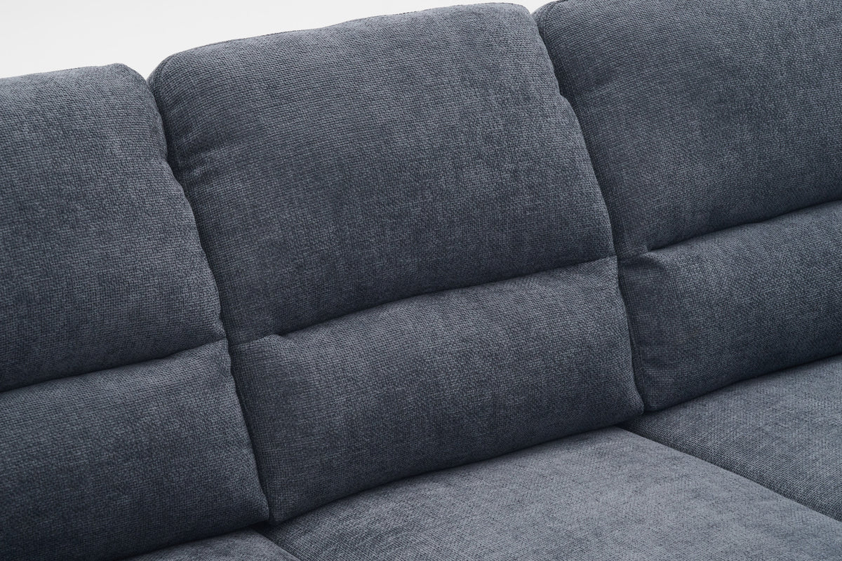 Blue Chenille Fabric 3 Seater Sofa LINCOLN