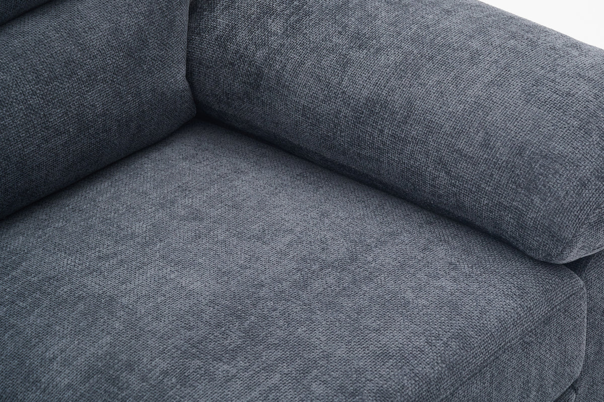 Blue Chenille Fabric 3 Seater Sofa LINCOLN