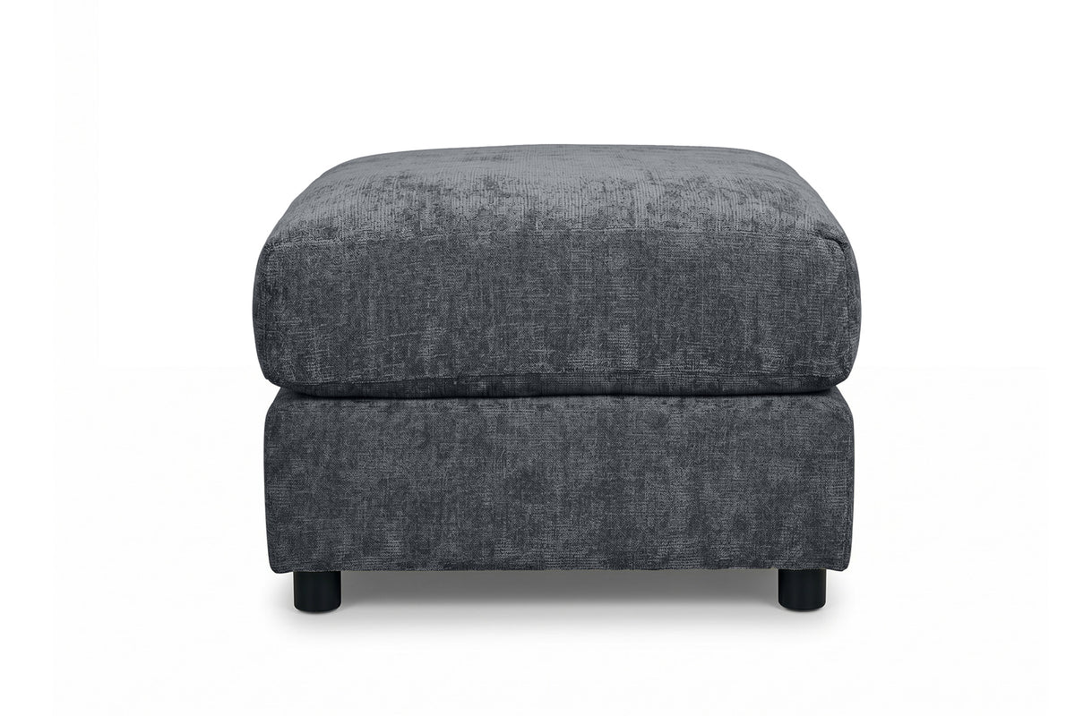 Blue Chenille Fabric Modular Ottoman MADDIE