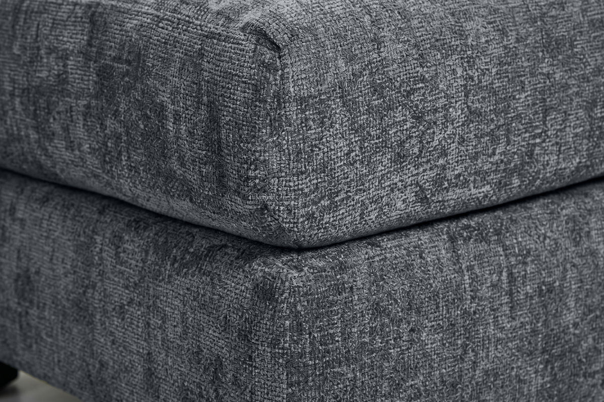 Blue Chenille Fabric Modular Ottoman MADDIE