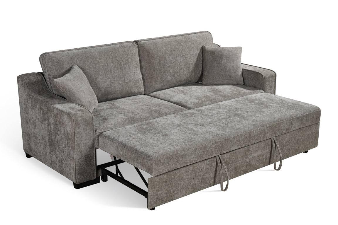 Grey Chenille Fabric 3 Seater Sofabed NATHAN