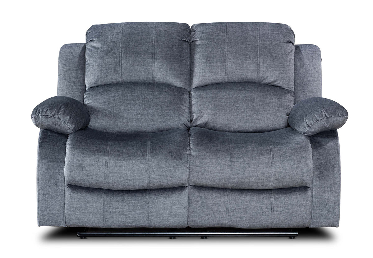 Chenille Fabric Grey 2 Seater Manual Recliner Sofa VALENCIA