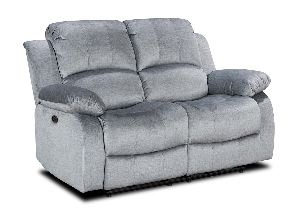 Chenille Fabric Grey 2 Seater Electric Recliner Sofa VALENCIA
