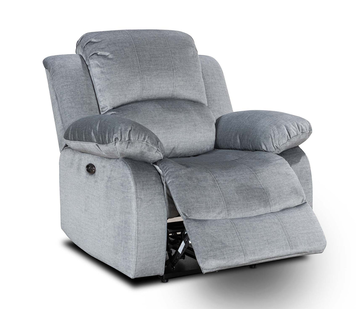 Chenille Fabric Grey Electric Recliner Chair VALENCIA