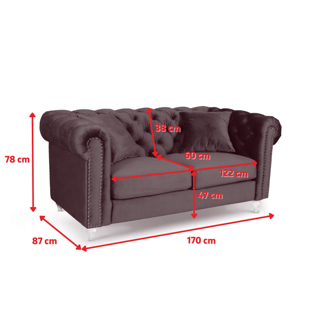 Product dimensions diagram
