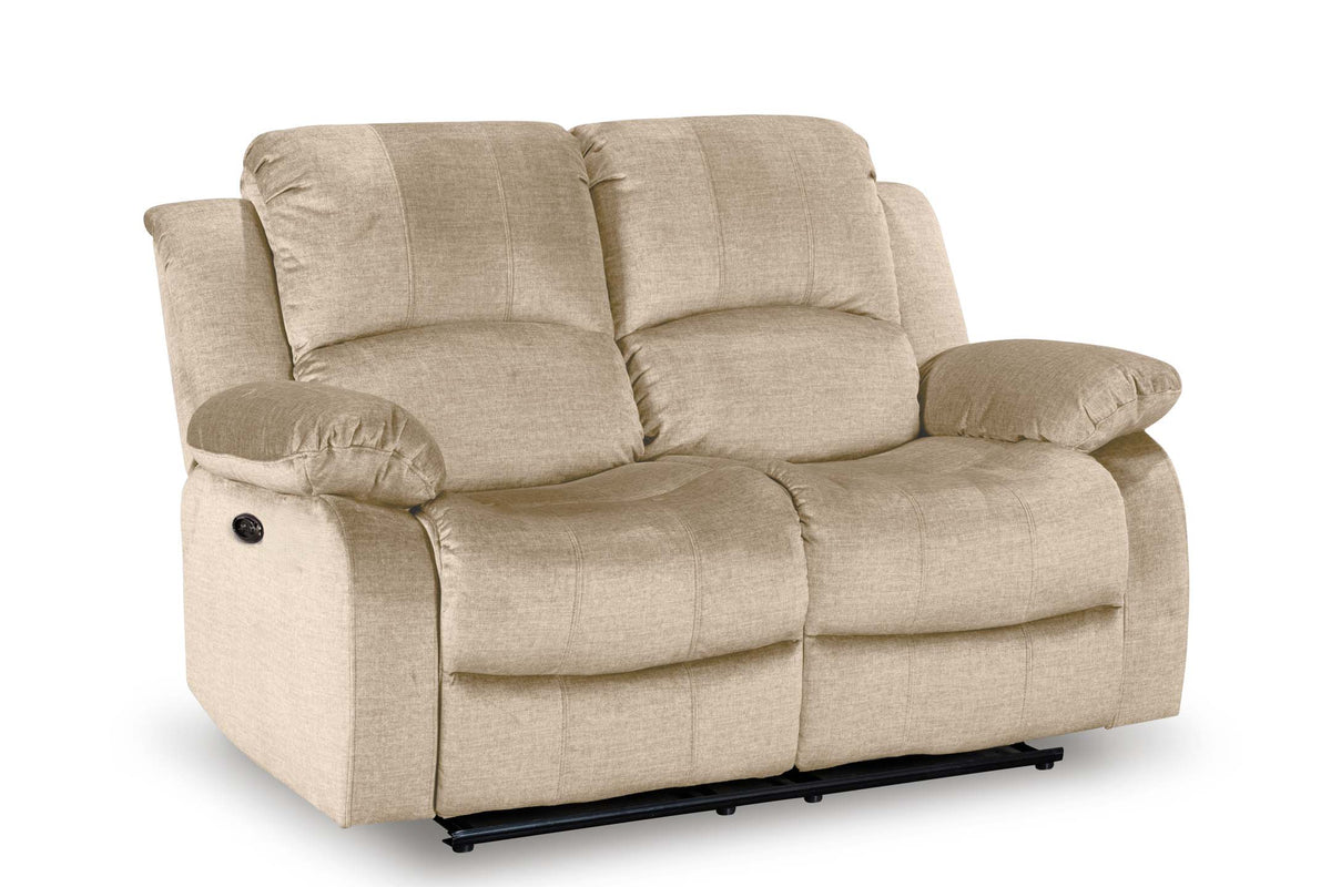 Chenille Fabric Oatmeal Beige 2 Seater Electric Recliner Sofa VALENCIA