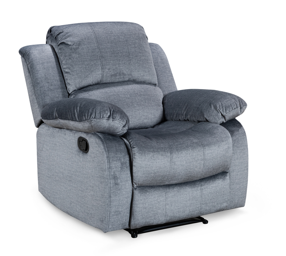 Chenille Fabric Grey 3 + 1 + 1 Seater Manual Recliner Sofa Set VALENCIA