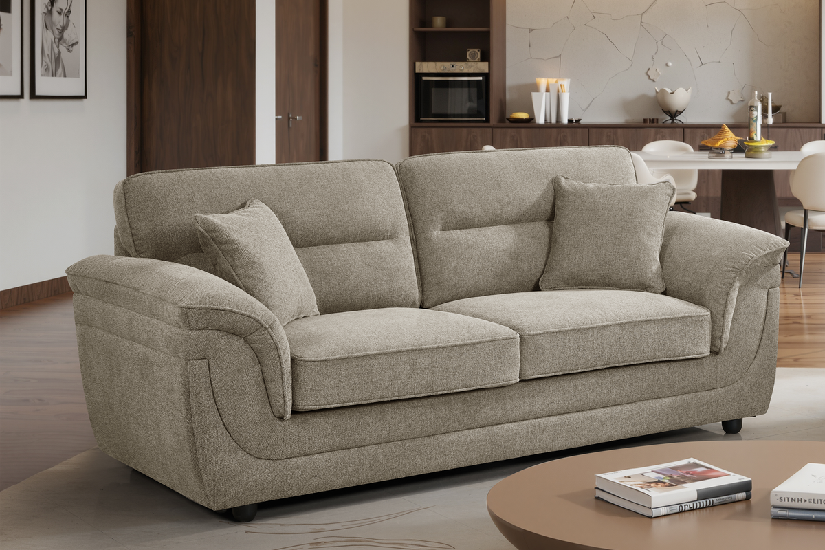 Beige Chenille 3 Seater Sofa ELLIOT