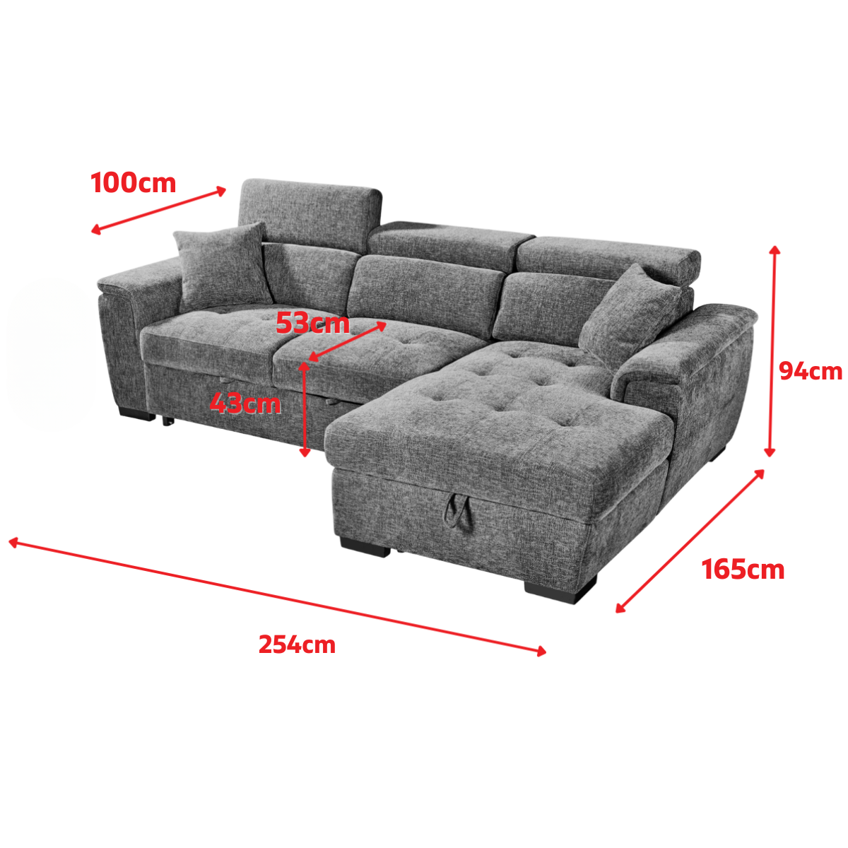 Product dimensions diagram