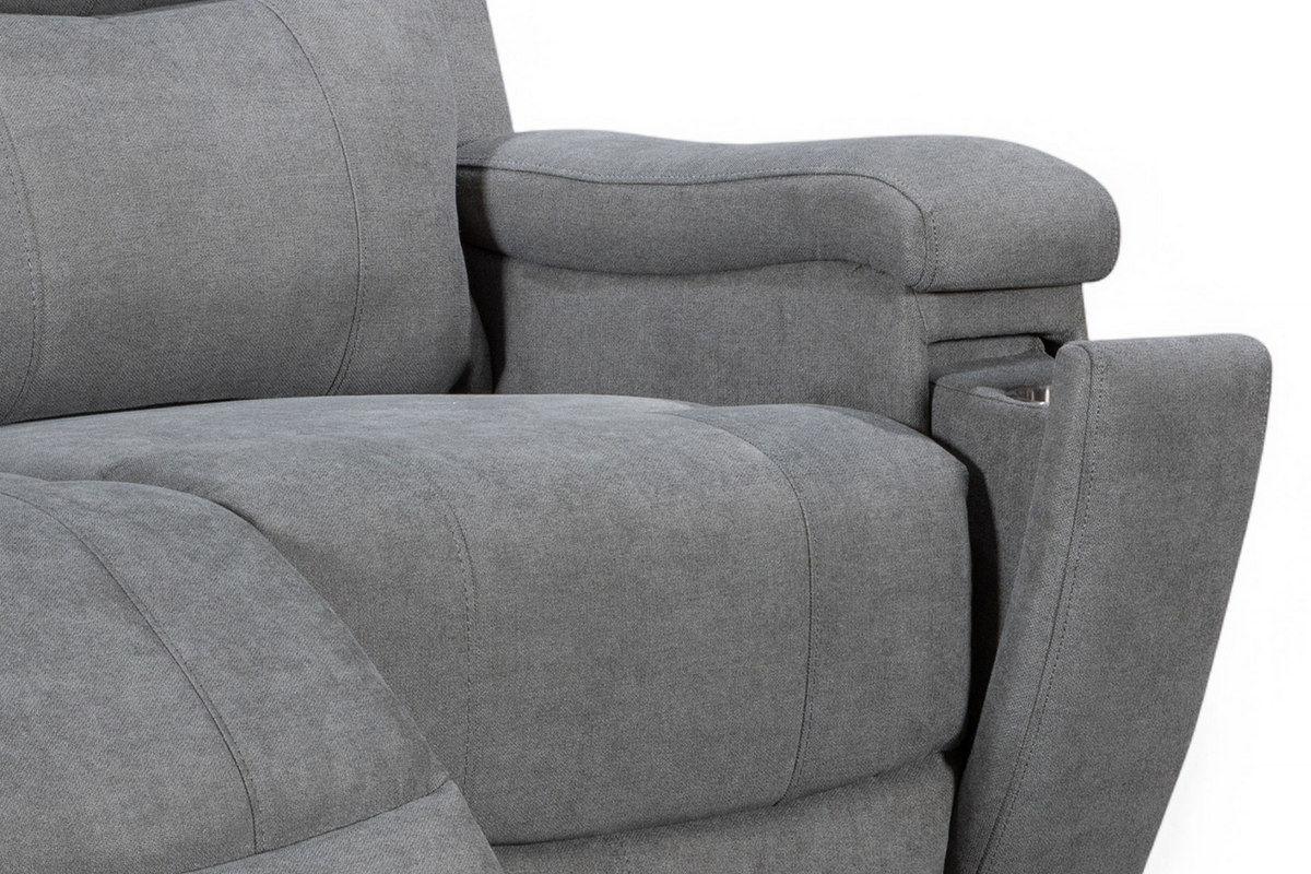 Chenille Fabric Dark Grey 2 Seater Manual Recliner Sofa VISCONTI
