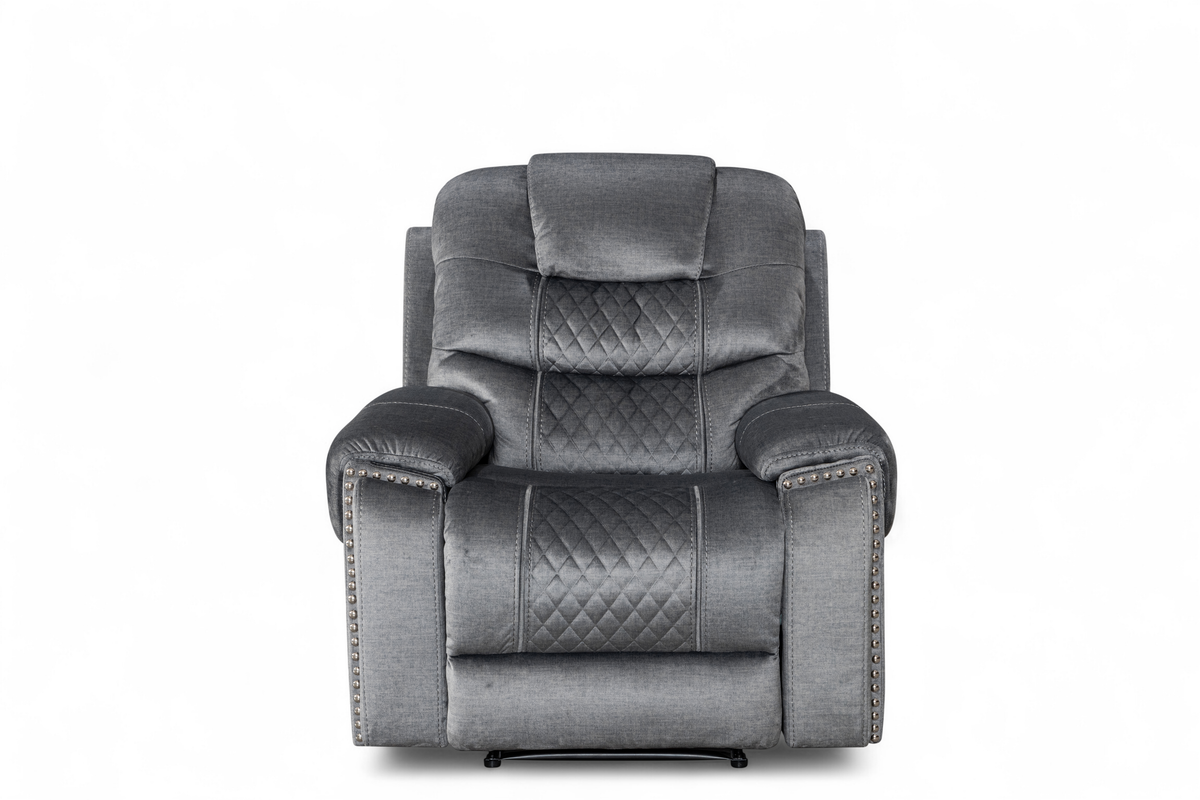 Chenille Fabric Grey Electric Recliner Chair RAVENNA