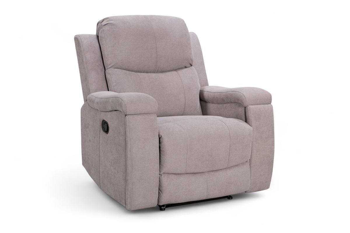 Chenille Fabric Light Grey Manual Recliner Chair VISCONTI