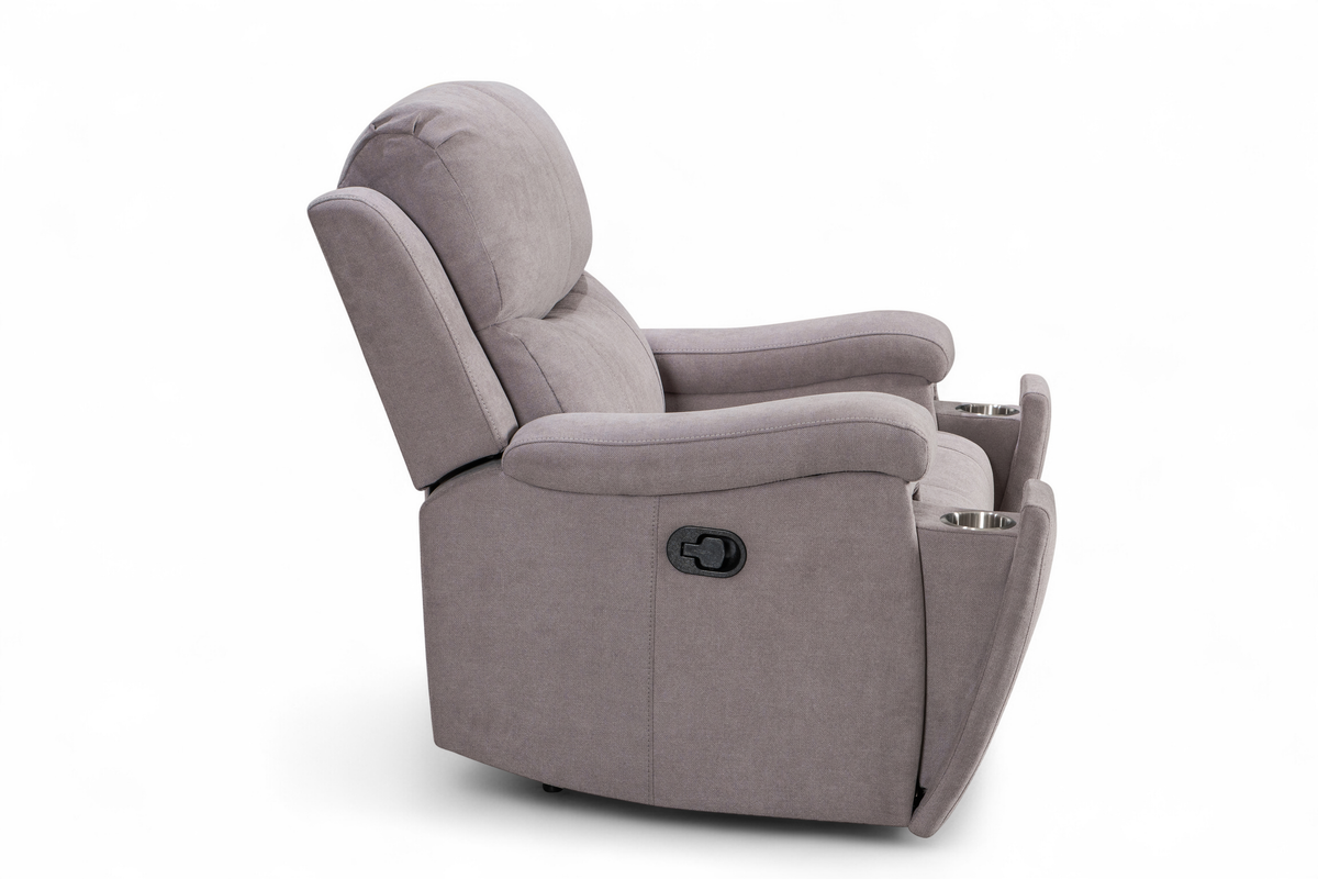 Chenille Fabric Light Grey Manual Recliner Chair VISCONTI
