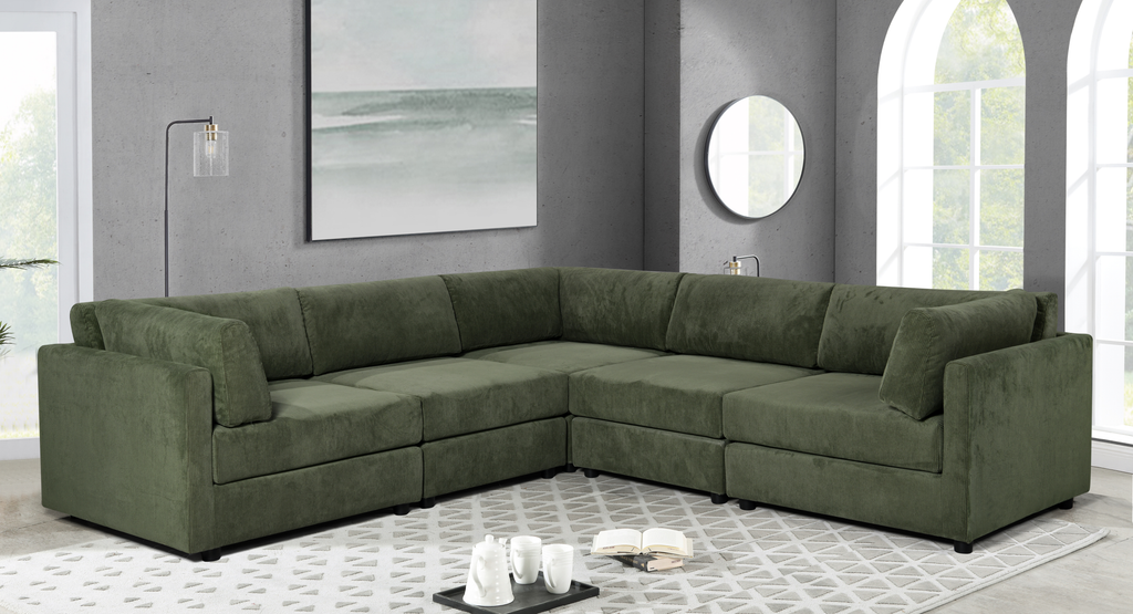 Corduroy Green Tuscany 2C2 Modular Corner Sofa