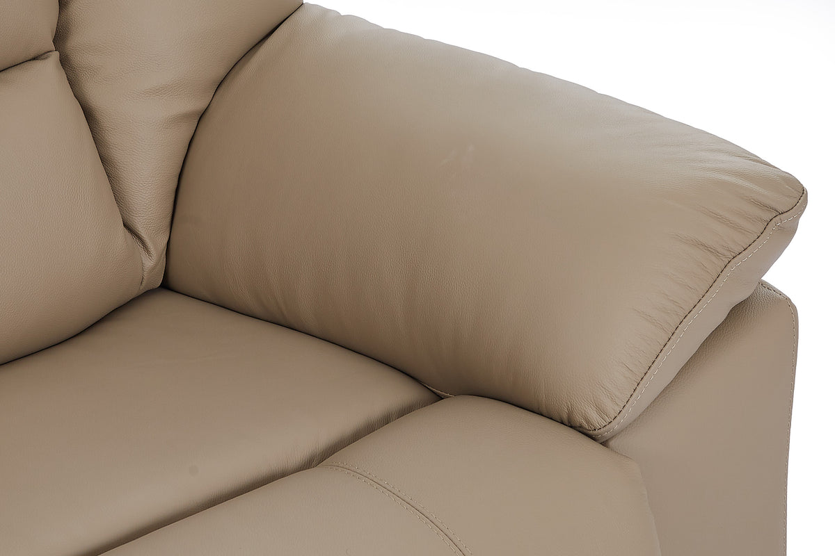 Beige Leather Electric 3 Seater Recliner Sofa GIOVANNI
