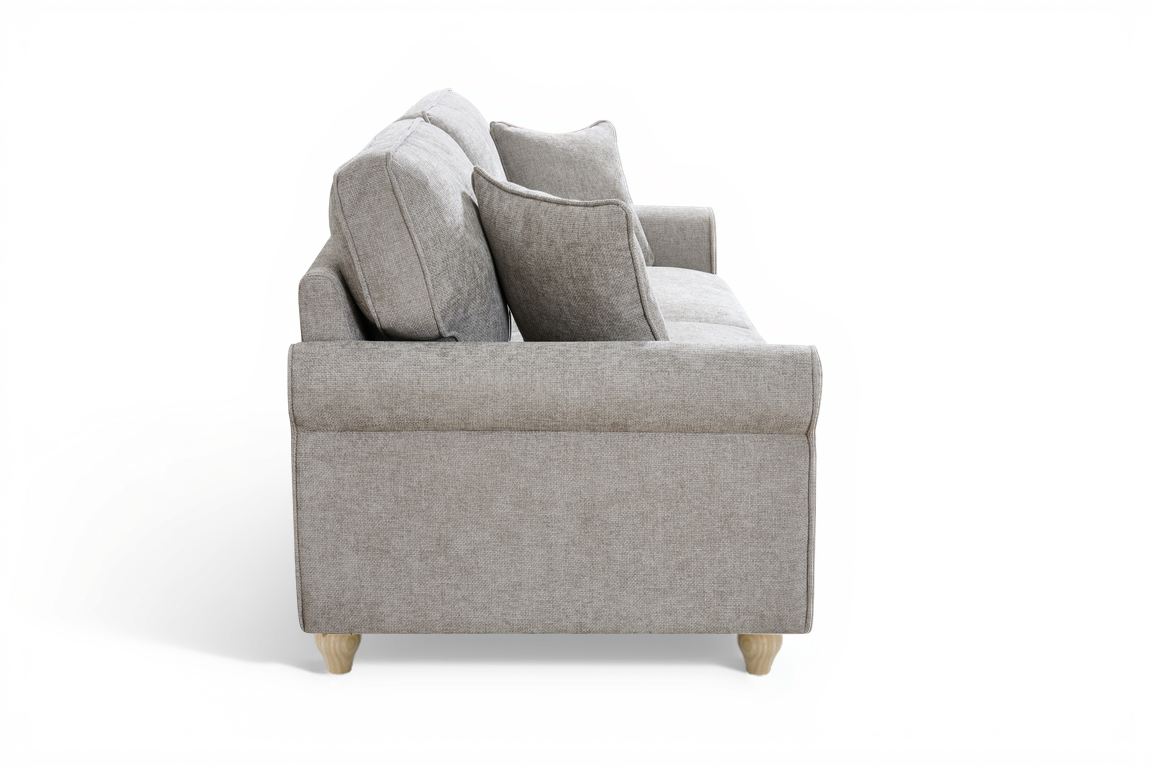 Grey Chenille Fabric 2 Seater Sofa with Round Legs FREDDIE
