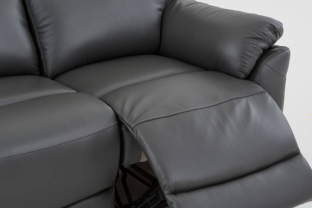 Dark Grey Leather Electric 2 Seater Recliner Sofa CINECITTA
