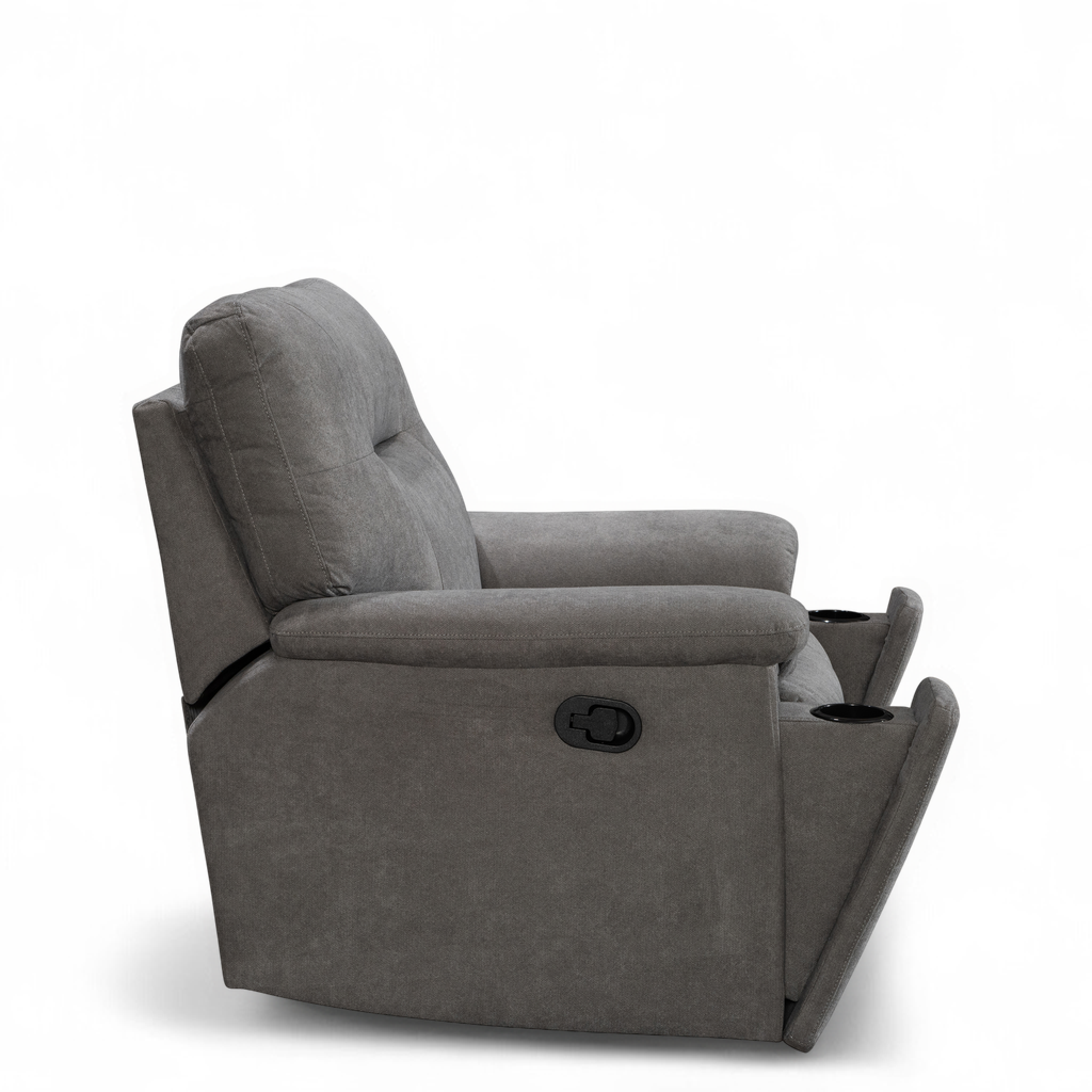 Grey Fabric Manual Recliner Chair MURCIA