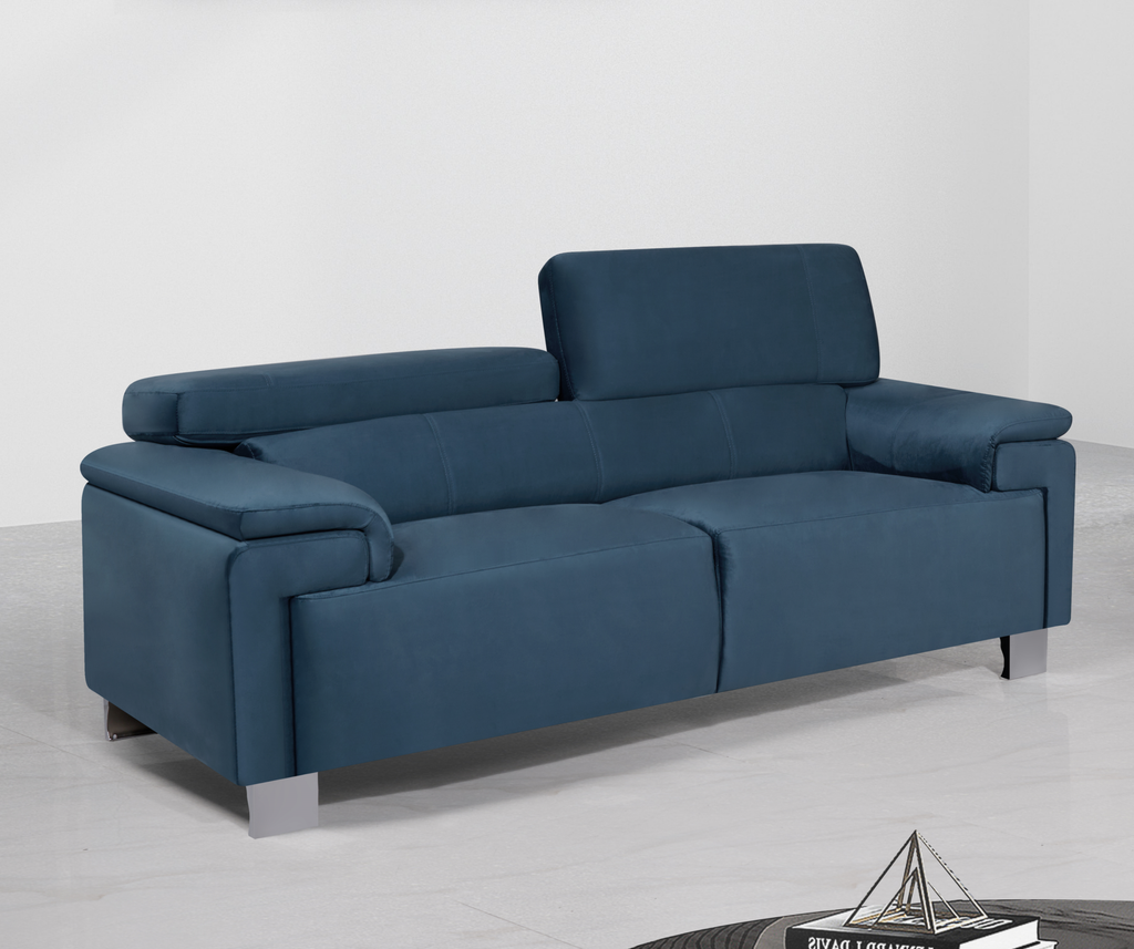 Velvet Soft Blue Livorno 2 Seater Sofa