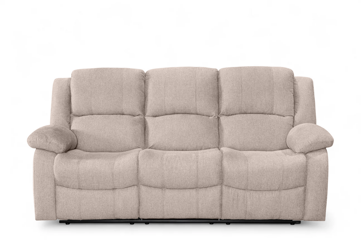 Fabric Beige 3 Seater Recliner Sofa VARESA