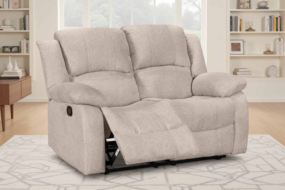 Fabric Beige 2 Seater Recliner Sofa VARESA