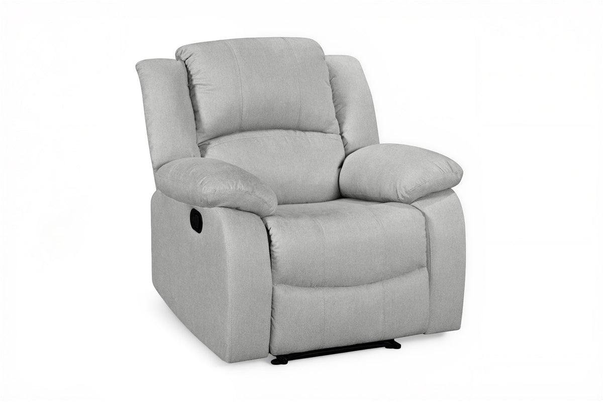 Fabric Light Grey 1 Seater Recliner Sofa VARESA