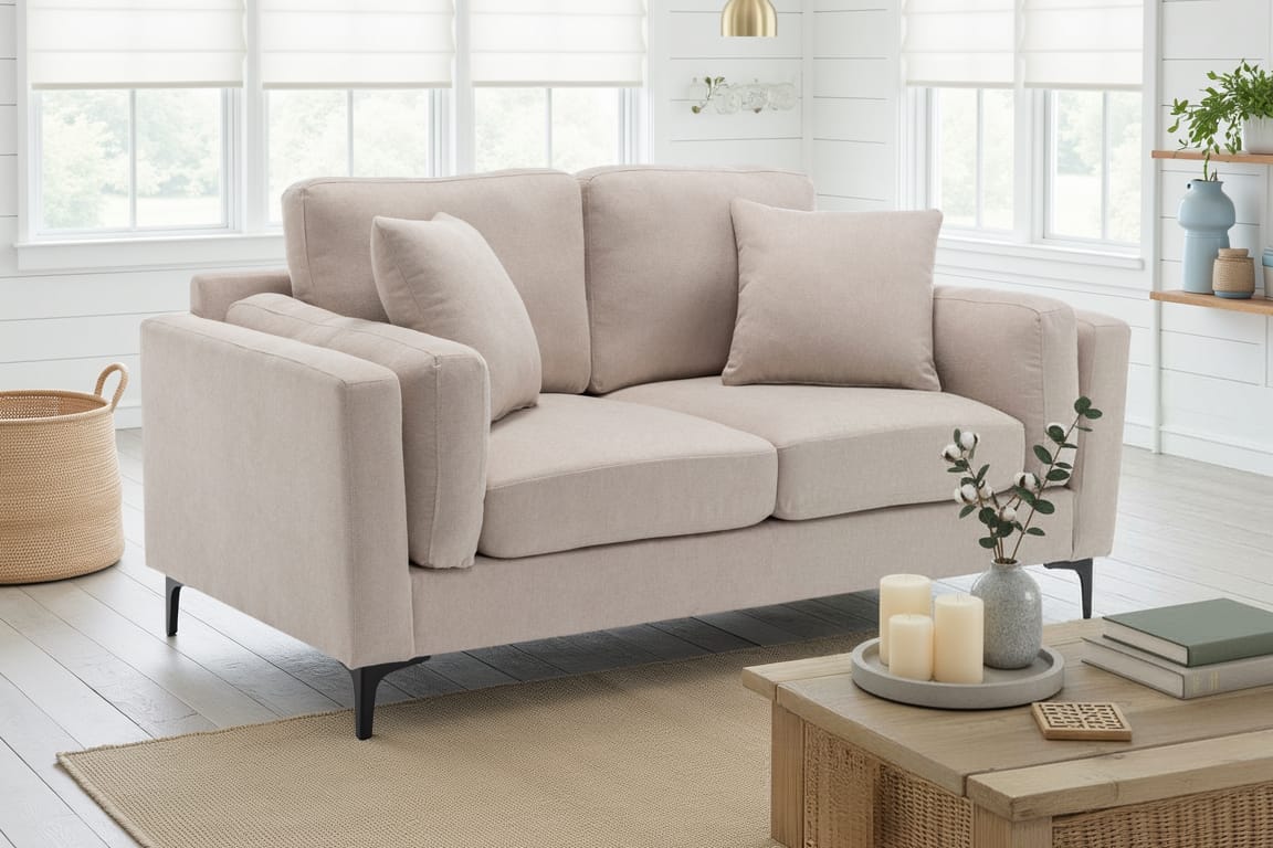 Fabric Beige 2 Seater Sofa MARGHERA
