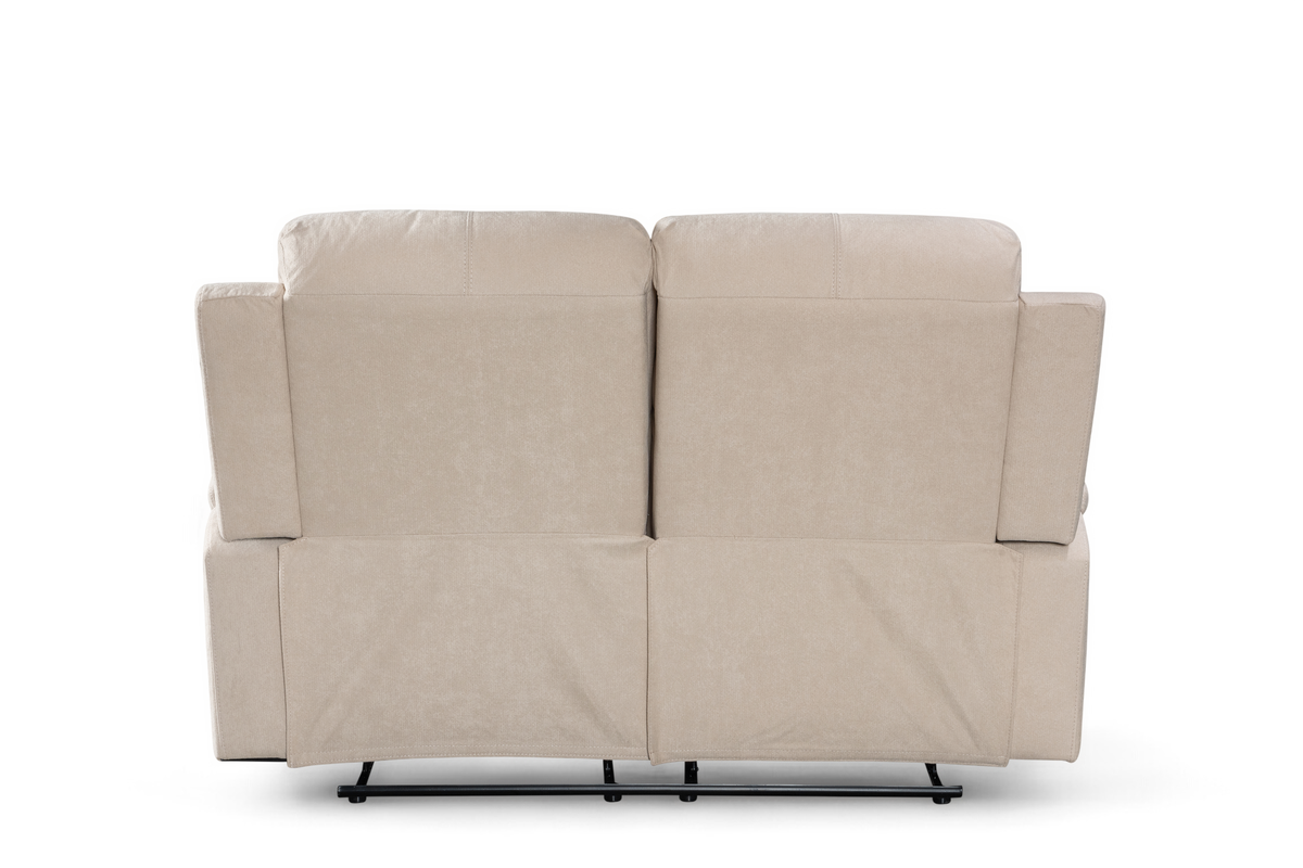 Beige Fabric 2 Seater Manual Recliner Sofa VISCONTI