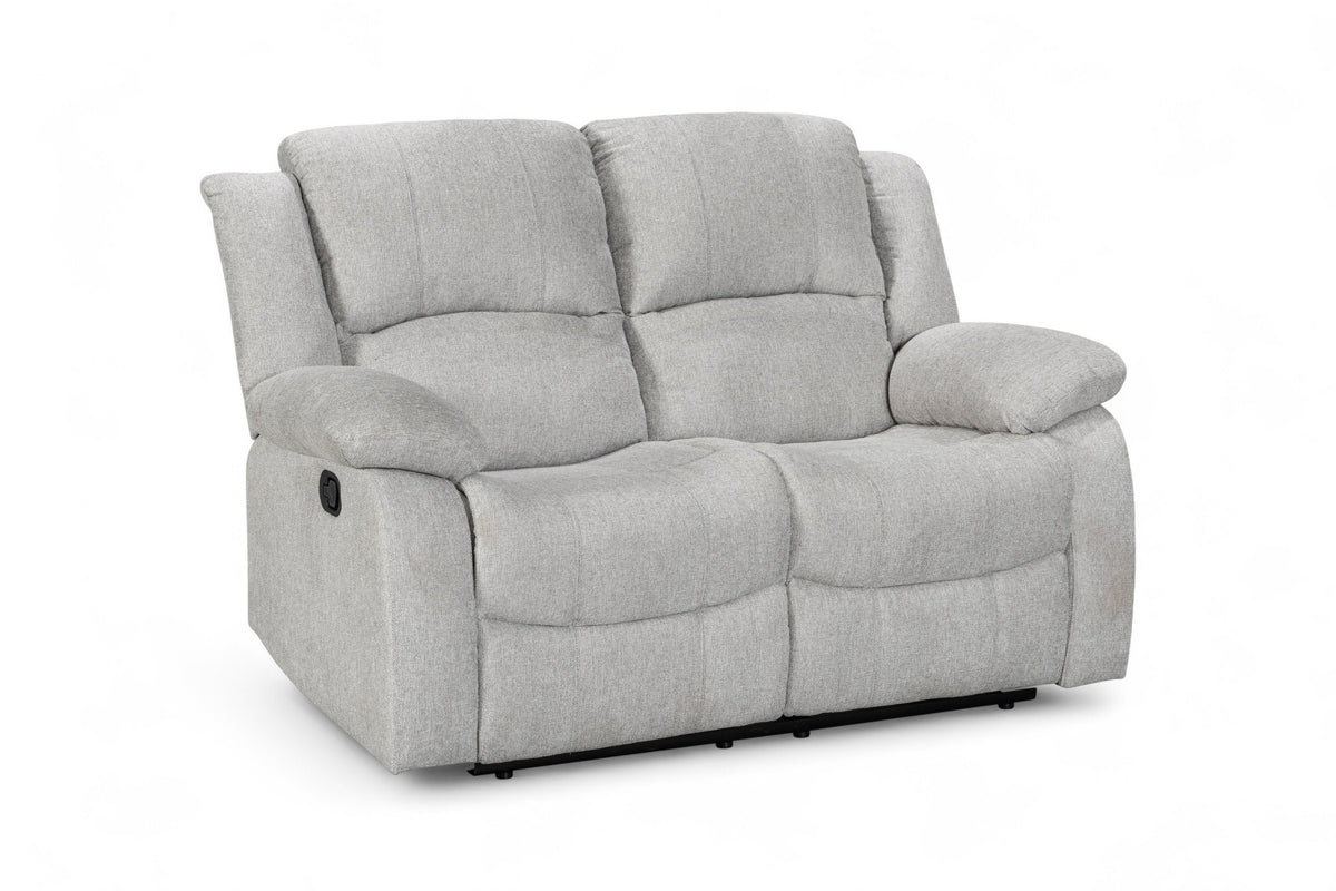 Fabric Light Grey 2 Seater Recliner Sofa VARESA