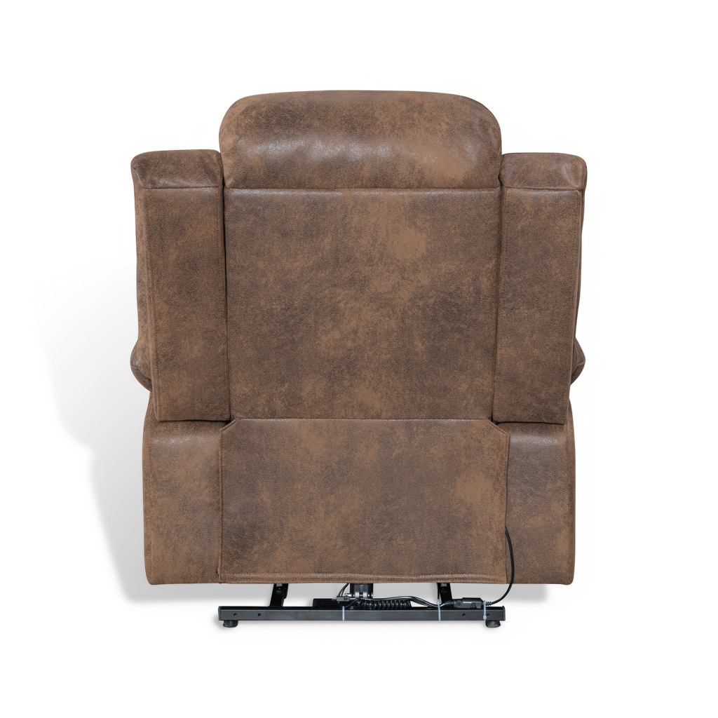 Faux Leather Suede Brown Electric Riser Recliner VANCOUVER