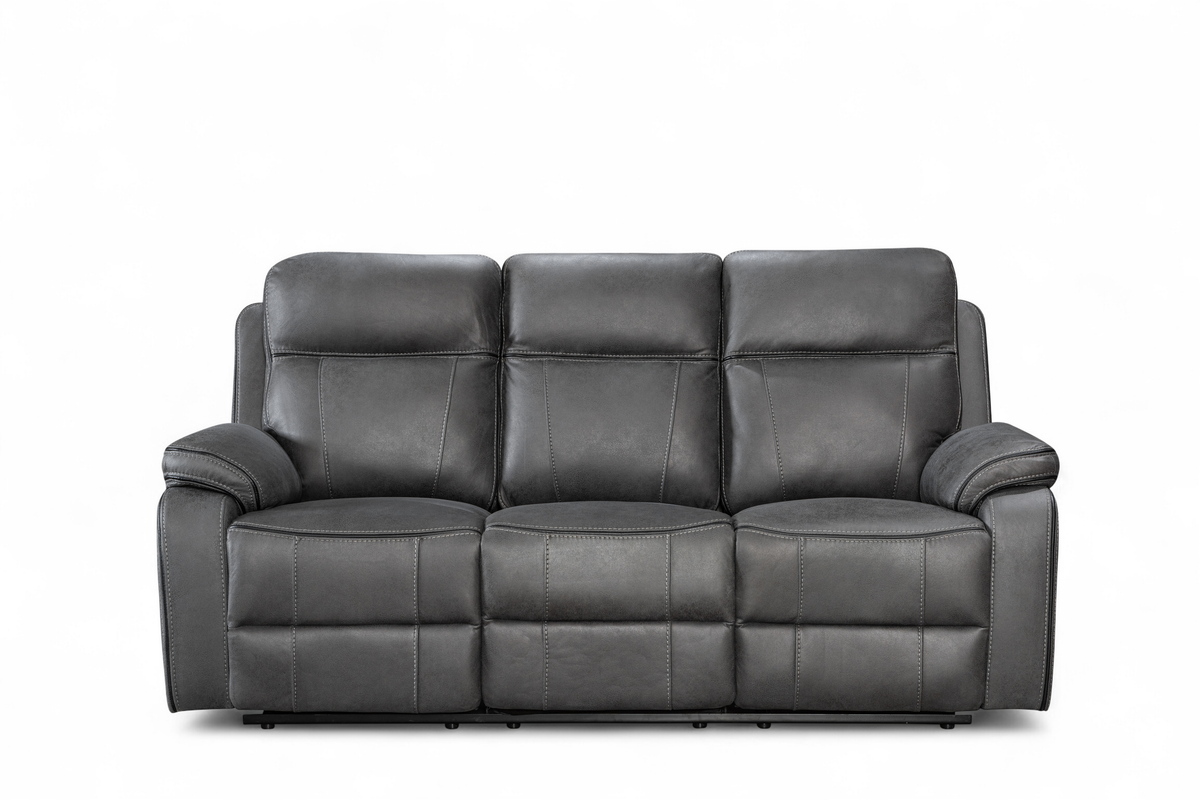 Faux Leather Grey 3 Seater Electric Recliner Sofa VEGAS