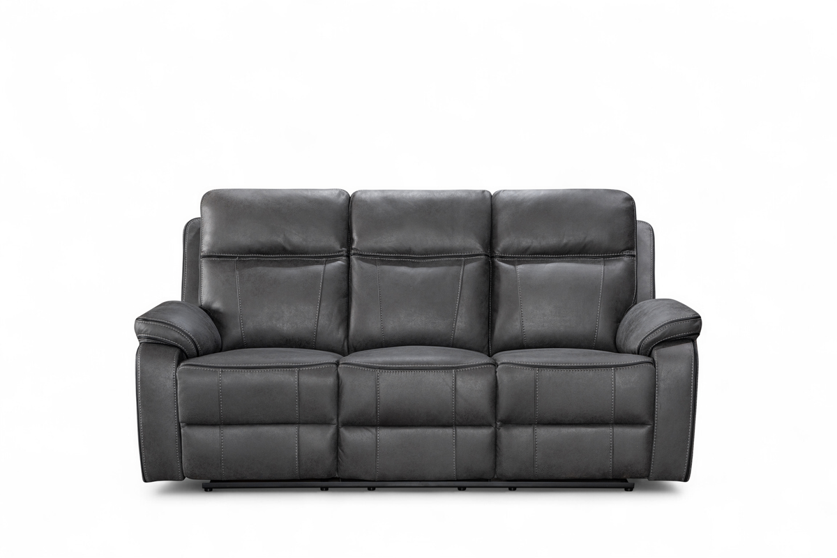 grey 3 seater recliner sofa front view