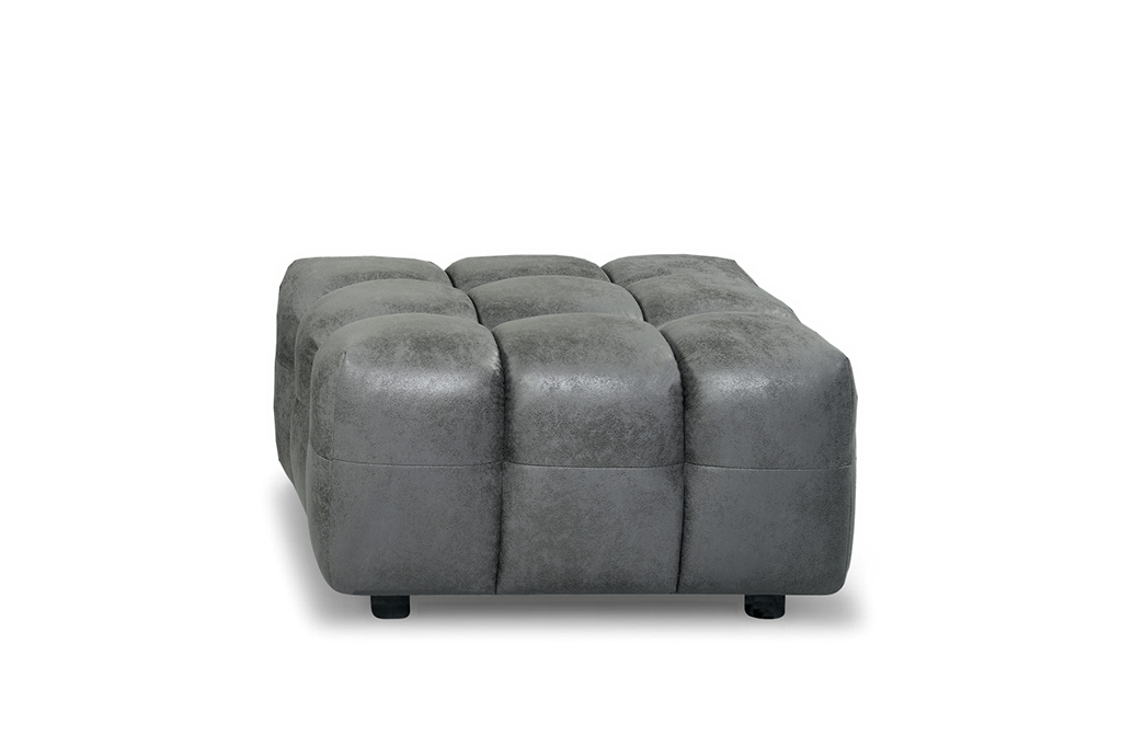 Faux Leather Suede Grey Lugano Ottoman Front