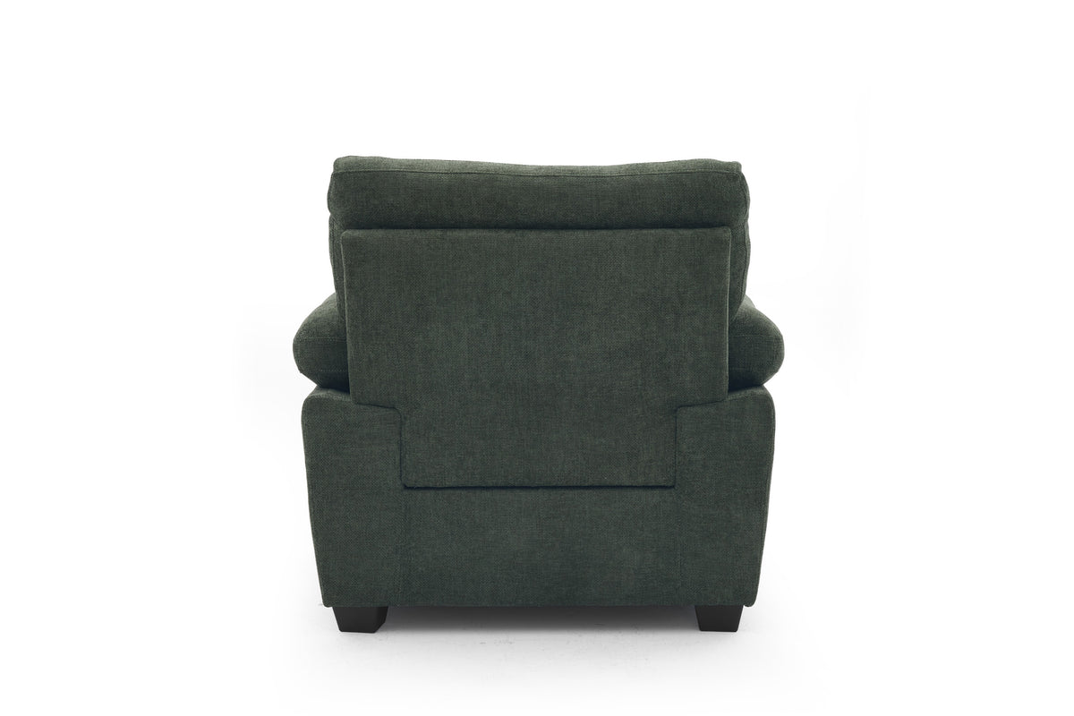 Green Chenille Fabric 1 Seater Sofa LINCOLN