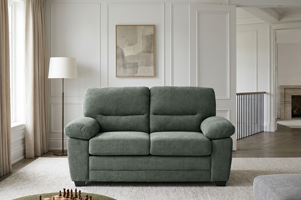 Green Chenille Fabric 2 Seater Sofa LINCOLN
