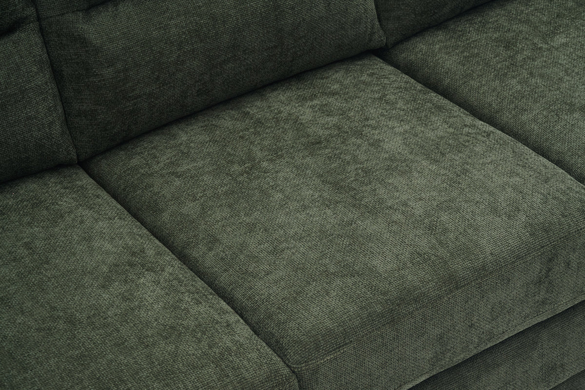 Green Chenille Fabric 3 Seater Sofa LINCOLN